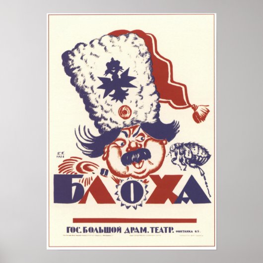 Poster "Bloha" Liteiny Theatre Soviet Union 1926 (Devant)