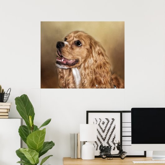 Poster Blonde Cocker Spaniel (Bureau à domicile)