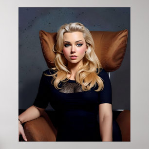 Poster - Blonde door AI gegenereerde vrouw Marilyn