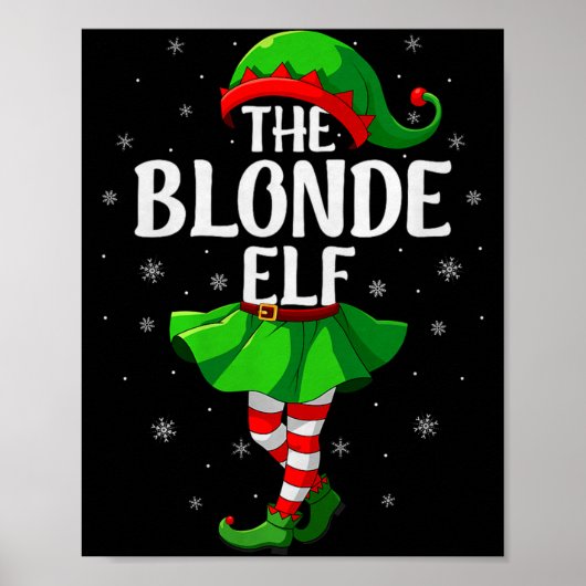 Poster Blonde Elf Christmas Girls Women Elf Squad Xmas Fa (Devant)