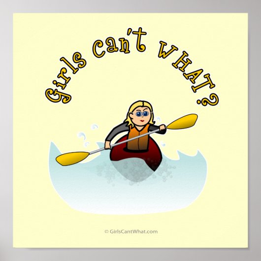 Poster Blonde Female Kayaker (Devant)