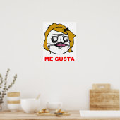 Poster Blonde Female Me Gusta Comic Rage Face Mème (Cuisine)