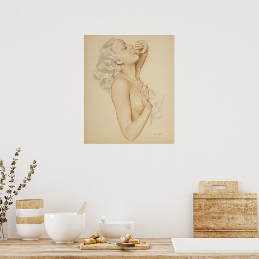 Poster Blonde Pin Up (Cuisine)