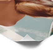 Poster Blonde Pin Up avec mignon chiot (Coin)