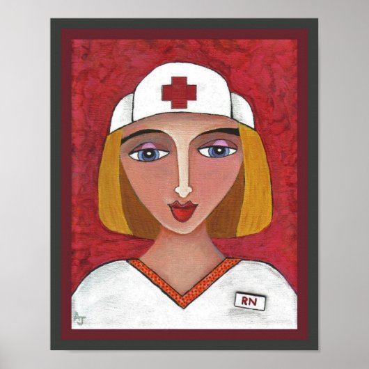 Poster Blonde RN - soins infirmiers / infirmières imprime (Devant)