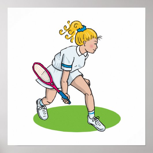 Poster Blonde Tennis Girl (Devant)