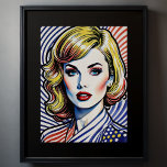 Poster Blonde Woman Pop Art<br><div class="desc">Blonde Woman Pop Art Le ratio d'aspect est de 3:4. Il a été conçu pour être imprimé en 24"x32"</div>