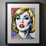 Poster Blonde Woman Pop Art<br><div class="desc">Blonde Woman Pop Art Le ratio d'aspect est de 3:4. Il a été conçu pour être imprimé en 24"x32"</div>