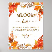 Poster Bloom Bar Fall Boho Floral Bridal Shower (Devant)