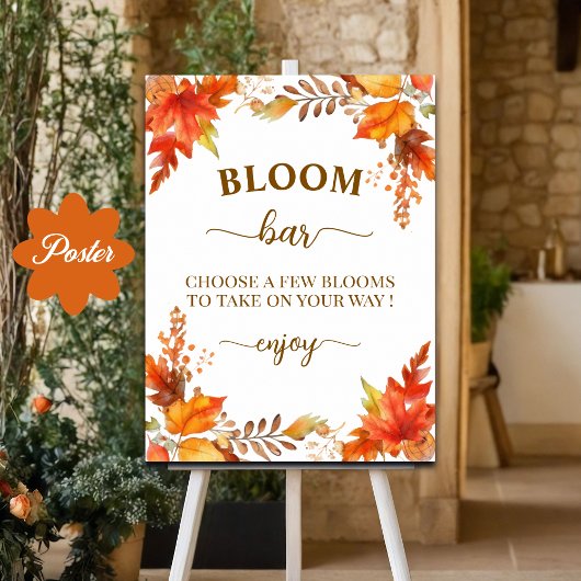 Poster Bloom Bar Fall Boho Floral Bridal Shower