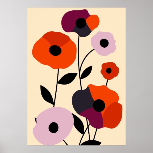 Poster Bloom minimal du pavot (Devant)
