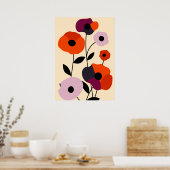 Poster Bloom minimal du pavot (Cuisine)