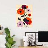 Poster Bloom minimal du pavot (Bureau à domicile)