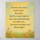 Poster Bloom Through Love - Uplifting Citation Art (Devant)
