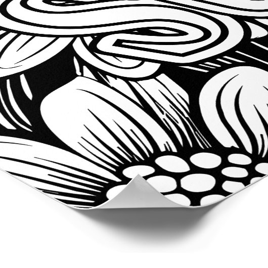 Poster "Bloom Where You Stent" Coloriage Fleur (Coin)