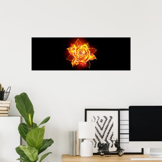 Poster Blooming Fire Rose (Bureau à domicile)