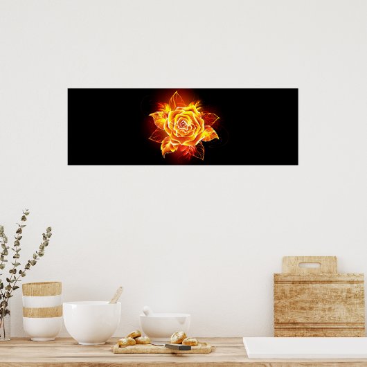 Poster Blooming Fire Rose (Cuisine)