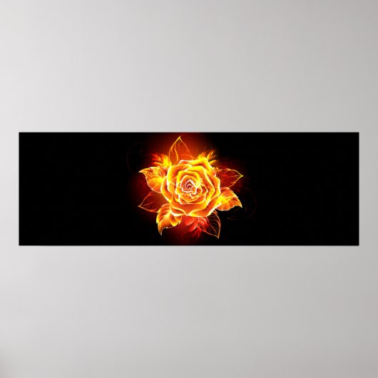 Poster Blooming Fire Rose (Devant)