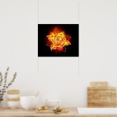 Poster Blooming Fire Rose (Cuisine)