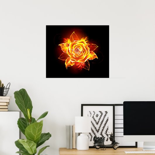 Poster Blooming Fire Rose (Bureau à domicile)