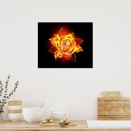 Poster Blooming Fire Rose (Cuisine)