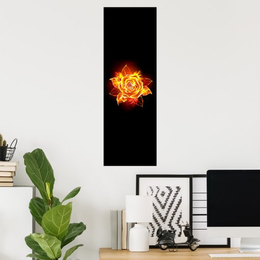 Poster Blooming Fire Rose (Bureau à domicile)