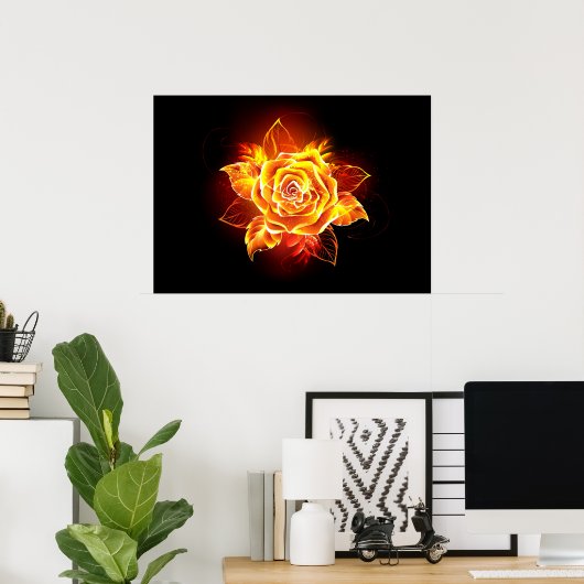 Poster Blooming Fire Rose (Bureau à domicile)