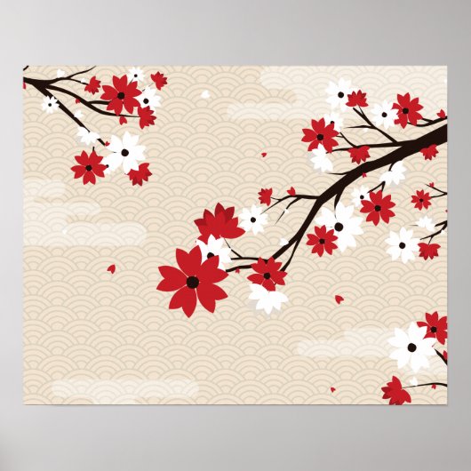 Poster Blooming flowers (Devant)