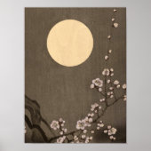 Poster Blooming Plum Blossom à la Pleine lune par Ohara K (Devant)
