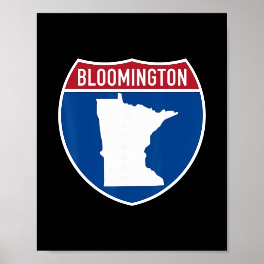 Poster Bloomington Minnesota Map Highway Interstate Sign  (Devant)