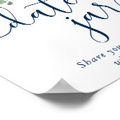 Poster Blooms Chics | Jar de date bleu marine et rose pâl (Coin)