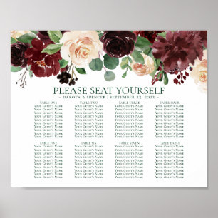 Poster Blooms rustiques Carte des sièges en terre cuite
