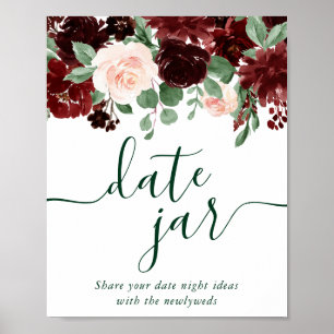 Poster Blooms rustiques Terracotta Marsala Date Night J
