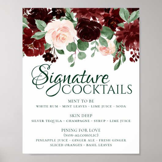 Poster Blooms rustiques | Terracotta Marsala Signature Bo (Devant)