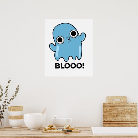 Poster Blooo Funny Blue Ghost Pun (Cuisine)