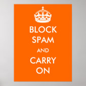 Poster Bloquer le spam et continuer sur l'affiche (Devant)