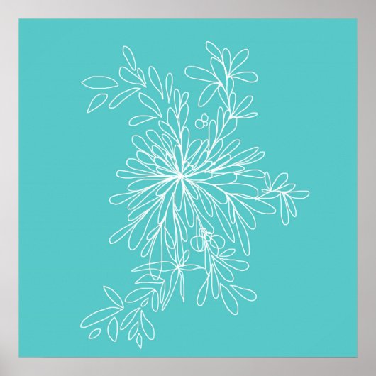 Poster Blossom Pop Aqua (Devant)