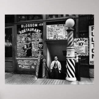 Poster Blossom Restaurant, 103 Bowery, 1935
