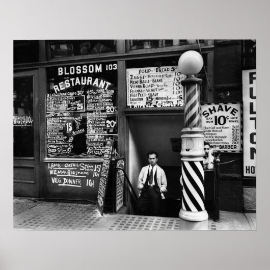 Poster Blossom Restaurant, 103 Bowery, 1935 (Devant)