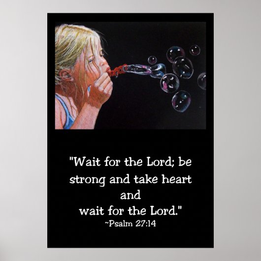 Poster Blowing Bubbles: Original Art, Bible Verse (Devant)