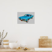 Poster Blue 1966 Pontiac Le Mans Muscle Car (Cuisine)