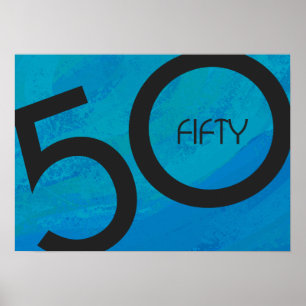 Poster Blue 50 Décennie Anniversaire