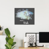 Poster *~* Blue AbstractDANDELION Faire un voeu (Bureau à domicile)