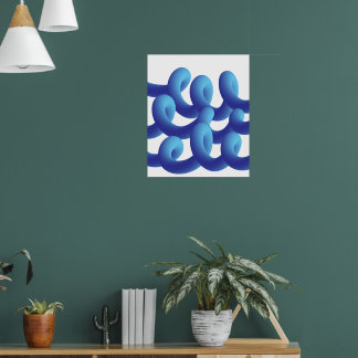 Poster Blue Abstracte golven