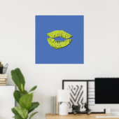 Poster Blue and Green Kissing Lips (Bureau à domicile)
