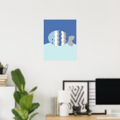 Poster Blue and Grey Ocean Life Nursery Art Imprimer (Bureau à domicile)