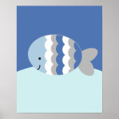 Poster Blue and Grey Ocean Life Nursery Art Imprimer (Devant)