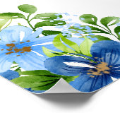 Poster Blue and Navy Flowers Wedding Welcome Sign (Coin)