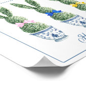 Poster Blue and White Chinoiserie With Rabbit Topiaries (Coin)