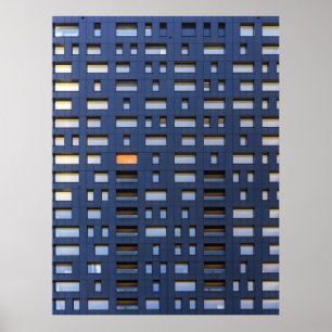 Poster Blue and white concrete building